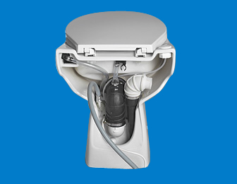 calf Omit triple Vas WC cu pompa si tocator - SANICOMPACT C 43